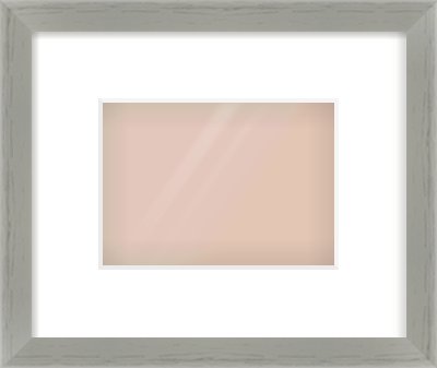Pale Grey Flat Frame for 7 × 5in artwork, with Smooth White Single Mount