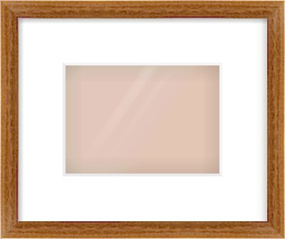 Natural Wood Flat Frame for 7 × 5in artwork, with Smooth White Single Mount