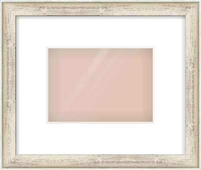 Champagne Silver with Black Sides Cushion Frame for 7 × 5in artwork, with Smooth White Single Mount