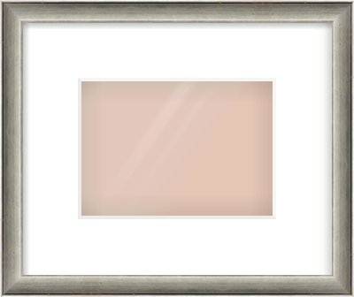 Silver Cushion Frame for 7 × 5in artwork, with Smooth White Single Mount