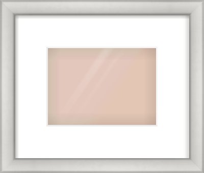 Silver Cushion Frame for 7 × 5in artwork, with Smooth White Single Mount