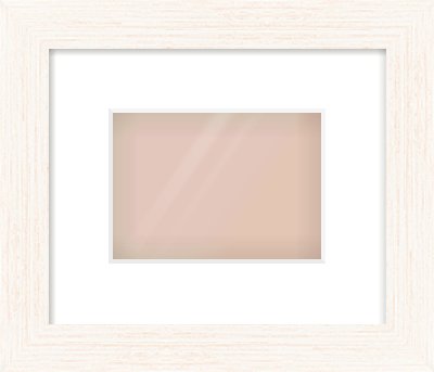 Ivory Driftwood Flat Frame for 7 × 5in artwork, with Smooth White Single Mount