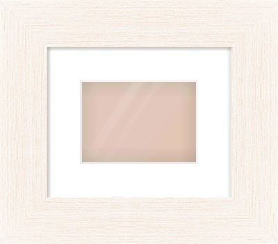 Ivory Driftwood Flat Frame for 7 × 5in artwork, with Smooth White Single Mount