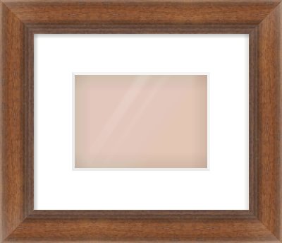 Brown Flat Frame for 7 × 5in artwork, with Smooth White Single Mount