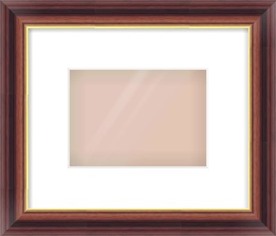 Brown Reverse Frame for 7 × 5in artwork, with Smooth White Single Mount