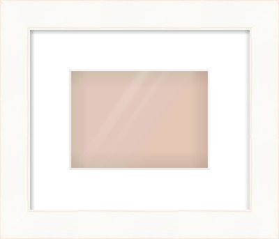White Flat With Bevel Frame for 7 × 5in artwork, with Smooth White Single Mount