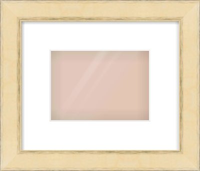 Gold Flat Frame for 7 × 5in artwork, with Smooth White Single Mount