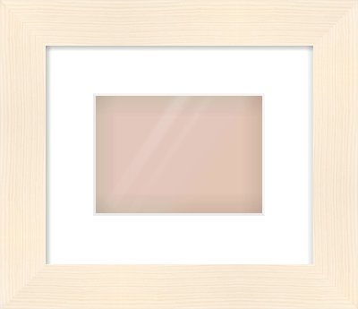 Natural Wood Flat Frame for 7 × 5in artwork, with Smooth White Single Mount