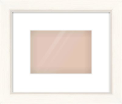 Cream Flat Frame for 7 × 5in artwork, with Smooth White Single Mount