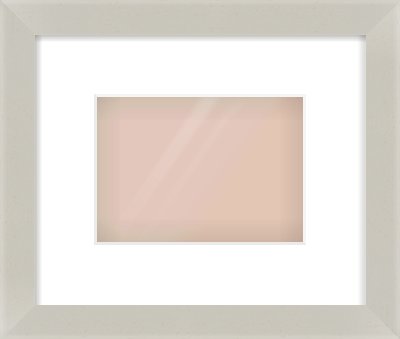 Grey Flat Frame for 7 × 5in artwork, with Smooth White Single Mount