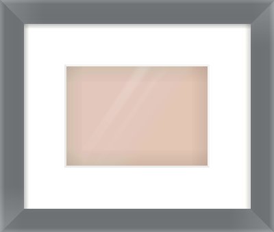 Grey Flat Frame for 7 × 5in artwork, with Smooth White Single Mount