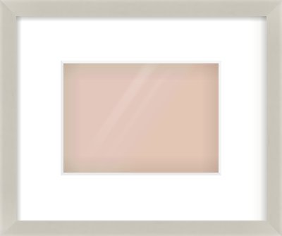 Grey Flat Frame for 7 × 5in artwork, with Smooth White Single Mount