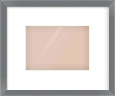 Grey Flat Frame for 7 × 5in artwork, with Smooth White Single Mount