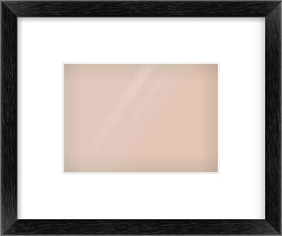 Black Wood Grain Flat Frame for 7 × 5in artwork, with Smooth White Single Mount