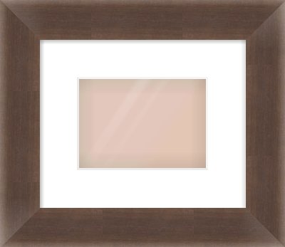 Brown Flat Frame for 7 × 5in artwork, with Smooth White Single Mount