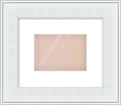 Brushed Silver Cushion Frame for 7 × 5in artwork, with Smooth White Single Mount