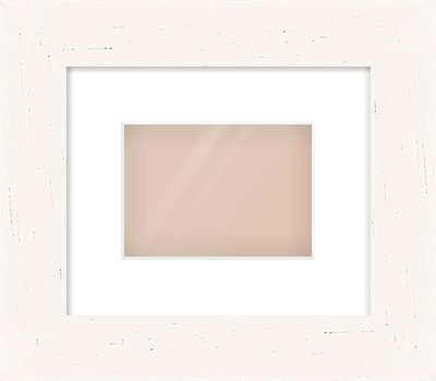 Ivory Flat Frame for 7 × 5in artwork, with Smooth White Single Mount