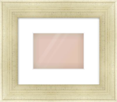Silver Flat Frame for 7 × 5in artwork, with Smooth White Single Mount
