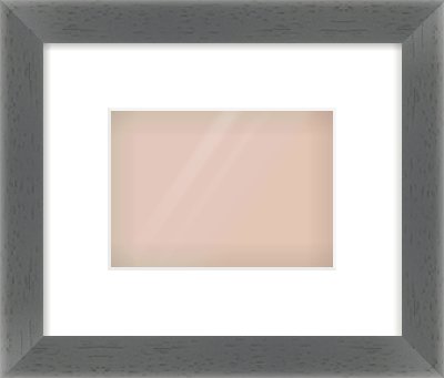 Dark Grey Flat Frame for 7 × 5in artwork, with Smooth White Single Mount