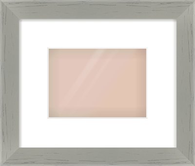 Pale Grey Flat Frame for 7 × 5in artwork, with Smooth White Single Mount