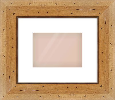 Distressed Pine Reverse Frame for 7 × 5in artwork, with Smooth White Single Mount