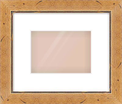 Rustic Medium Oak Reverse Frame for 7 × 5in artwork, with Smooth White Single Mount