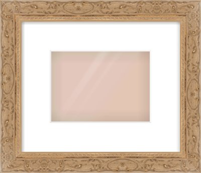 Light Brown Decorative Frame for 7 × 5in artwork, with Smooth White Single Mount