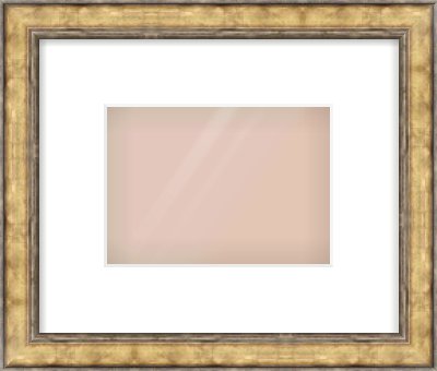 Gold Spoon Frame for 7 × 5in artwork, with Smooth White Single Mount
