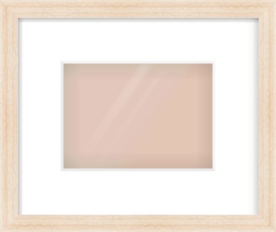 Natural Wood Flat Frame for 7 × 5in artwork, with Smooth White Single Mount