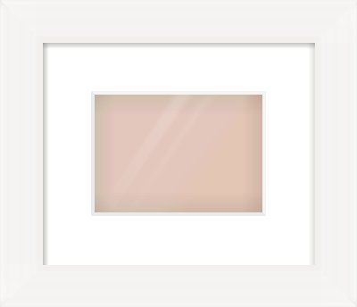 White Beveled Frame for 7 × 5in artwork, with Smooth White Single Mount