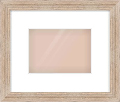 Light Walnut Flat Frame for 7 × 5in artwork, with Smooth White Single Mount
