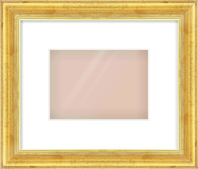 Gold Reverse Frame for 7 × 5in artwork, with Smooth White Single Mount