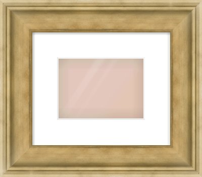 Gold Scoop Frame for 7 × 5in artwork, with Smooth White Single Mount