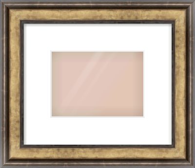 Gold Spoon Frame for 7 × 5in artwork, with Smooth White Single Mount