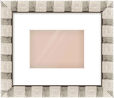 Silver Flat Frame for 7 × 5in artwork, with Smooth White Single Mount