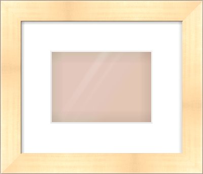 Gold Face, Black Sides Flat Frame for 7 × 5in artwork, with Smooth White Single Mount
