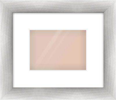 Silver Cushion Frame for 7 × 5in artwork, with Smooth White Single Mount
