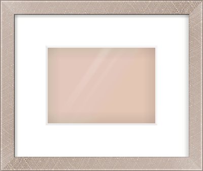 Silver & Black Sided Flat Frame for 7 × 5in artwork, with Smooth White Single Mount
