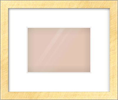 Brushed Gold with Black Sides Flat Frame for 7 × 5in artwork, with Smooth White Single Mount