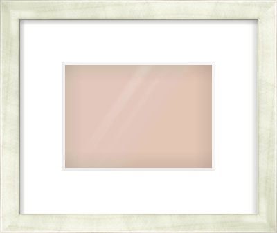 Champagne Flat Frame for 7 × 5in artwork, with Smooth White Single Mount