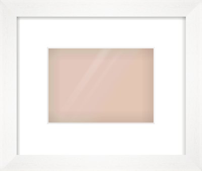 White Stain Flat Frame for 7 × 5in artwork, with Smooth White Single Mount