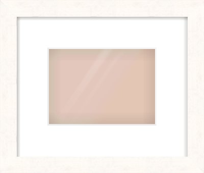 Ivory Flat Frame for 7 × 5in artwork, with Smooth White Single Mount