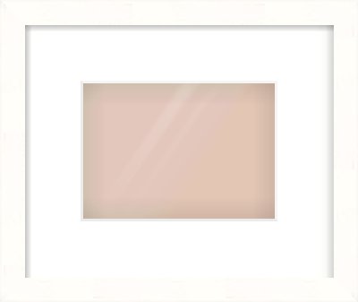 Ivory Flat Frame for 7 × 5in artwork, with Smooth White Single Mount