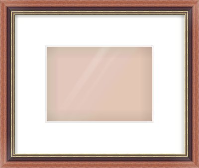 Brown Spoon Frame for 7 × 5in artwork, with Smooth White Single Mount