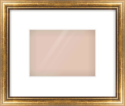 Gold Cushion Frame for 7 × 5in artwork, with Smooth White Single Mount