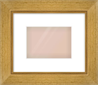Gold Flat Frame for 7 × 5in artwork, with Smooth White Single Mount