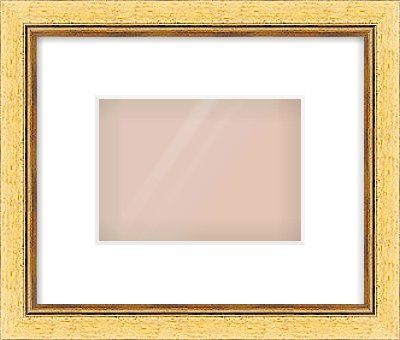 Gold Leaf Flat Frame for 7 × 5in artwork, with Smooth White Single Mount
