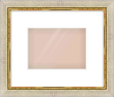 Silver Foil Flat Frame for 7 × 5in artwork, with Smooth White Single Mount
