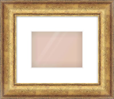 Gold Dome Frame for 7 × 5in artwork, with Smooth White Single Mount