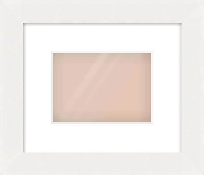 White Flat Frame for 7 × 5in artwork, with Smooth White Single Mount